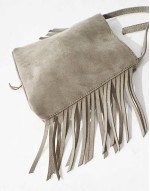 small tassel seam cross body bag in grey