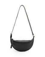 Half Moon leather crossbody bag in black