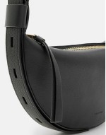 Half Moon leather crossbody bag in black