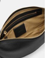 Half Moon leather crossbody bag in black