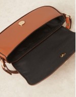 knot hardware detail grab top bag with detachable crossbody strap in tan