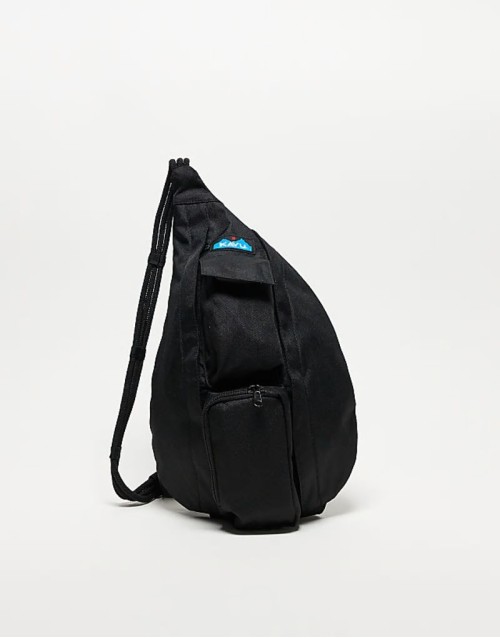 mini rope sling body bag in black