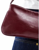 shoulder bag with skinny double strap in burgundy