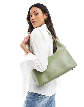 PASQ structured shoulder bag in matcha green