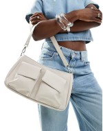 PASQ multi pocket shoulder bag in cream
