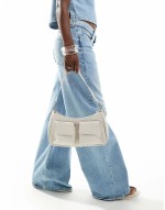 PASQ multi pocket shoulder bag in cream