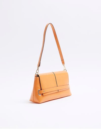 fold over clutch bag in orange