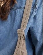 large nylon sling shoulder bag in dove grey