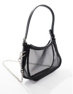 mesh handbag in black