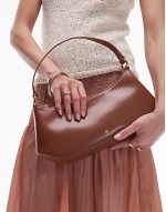 curved  shoulder bag in brown