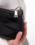 Eva  shoulder bag in black croc