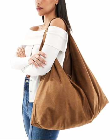 oversized slouchy bag in tan