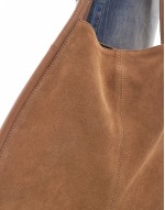 suede tubular tote bag in tan