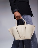 leather tote bag in cream