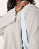 slouch clasp detail large tote bag in blue