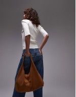 large suede leather tote bag in tan brown