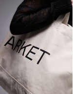 oversized canvas tote bag in off white