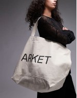 oversized canvas tote bag in off white