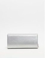 Valentino sofie minimal clutch bag with detachable chain strap in silver