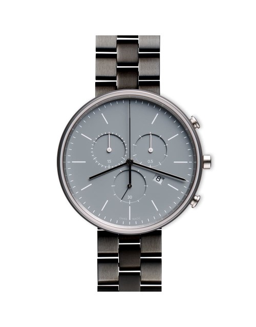 M40 chronograph watch in polished steel