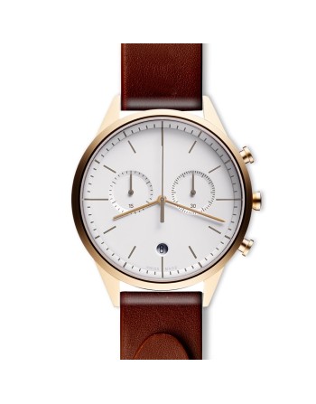 C39 chronograph watch in PVD satin gold