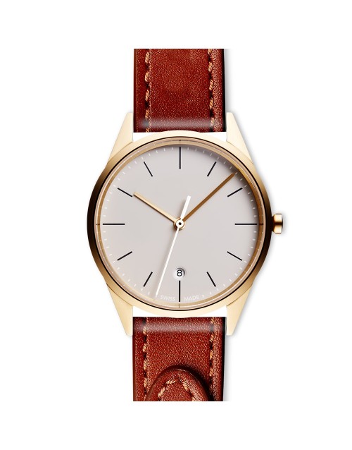 C36 date watch in PVD satin gold