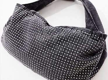 Big Discount rhinestone denim shoulder bag in washed grey